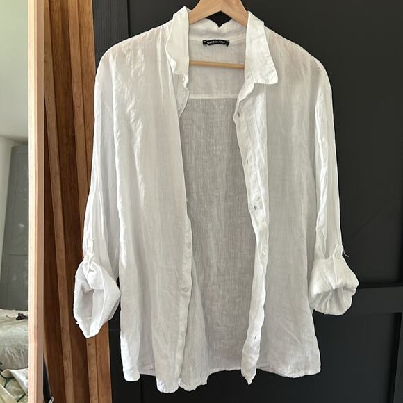 No Brand 100% italian Linen Buttoned Front Shirt. Size L - Picture 3 of 10